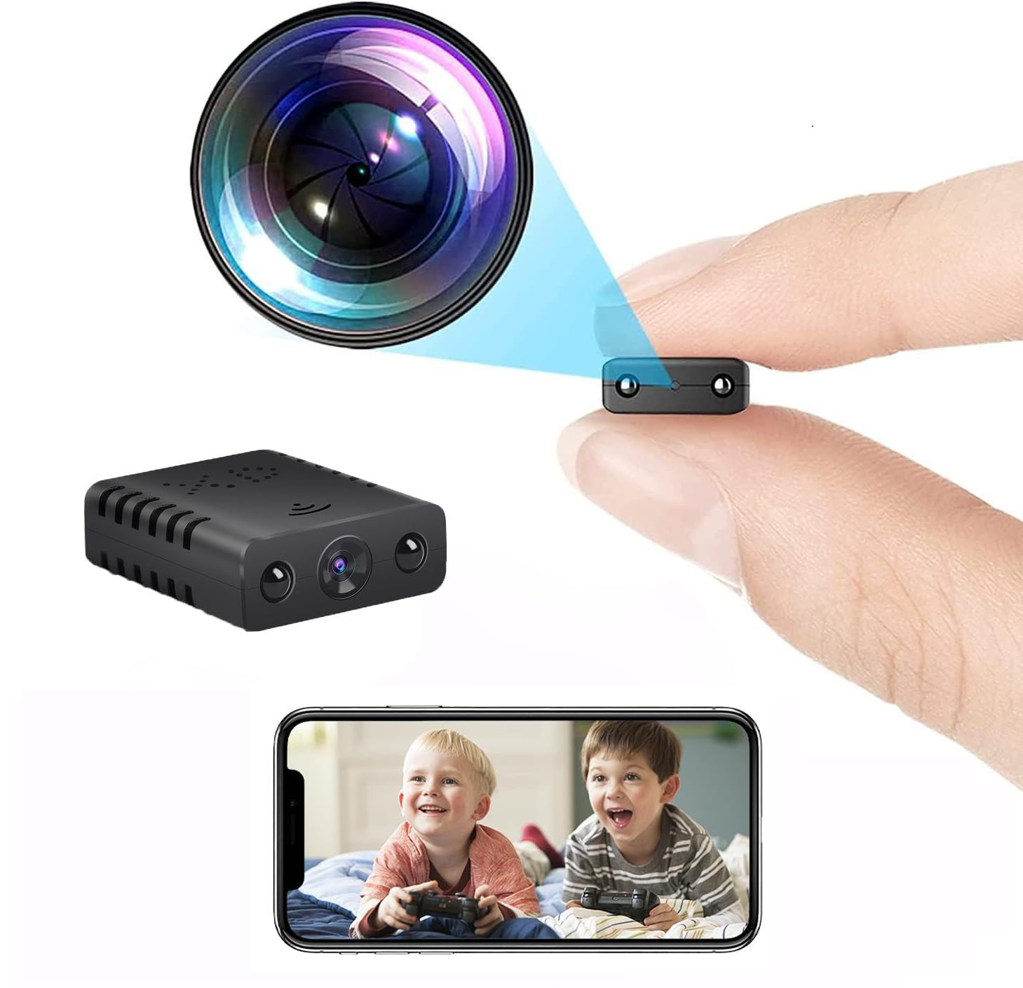 Mini Wireless WiFi Security Camera 1080P HD with Night Vision - Remote Viewing for Home & Office Surveillance, Compatible with iOS & Android Phones - Perfect for Baby Monitoring, Pet Watching, and Indoor Security
