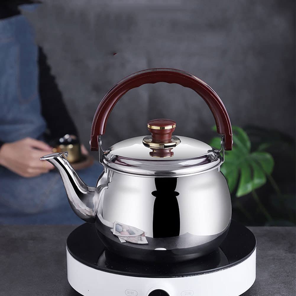 Stainless Steel Stovetop Tea Kettle - Large Capacity Teapot in 3 Sizes, Works with All Heat Sources, Anti-Scald Handle - Perfect for Home Brewing, Office Tea Time & Camping