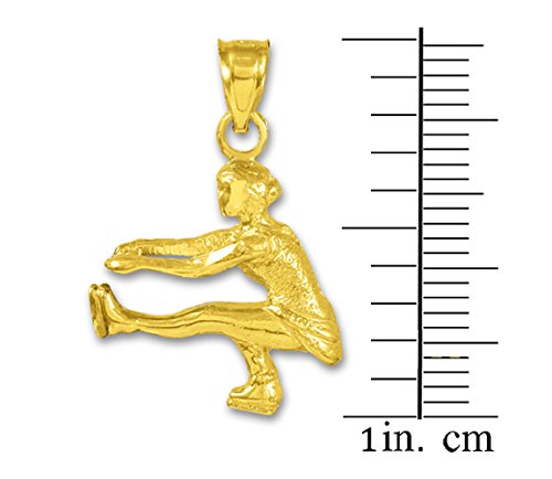 10K Yellow Gold Figure Skater Charm Pendant Necklace - Elegant Ice Skating Jewelry Gift for Women & Girls - Perfect for Birthdays, Anniversaries & Sports Enthusiasts