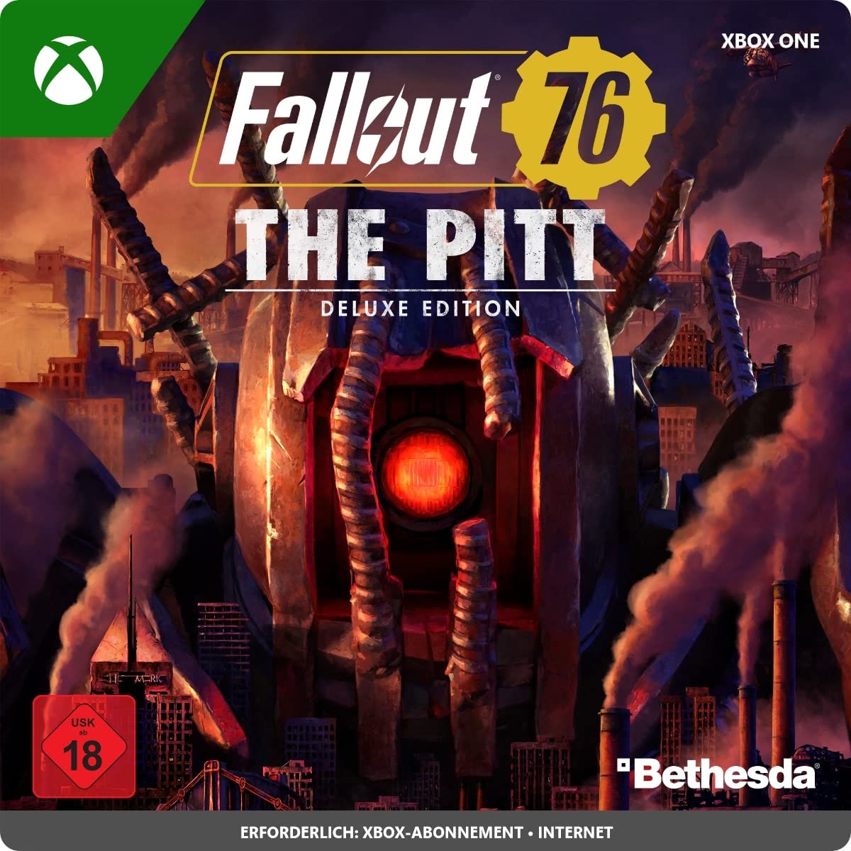 Fallout 76: The Pitt Deluxe Edition Xbox One Digital Download Code - Post-Apocalyptic Adventure Game for Xbox One | Explore The Pitt Wasteland & Unlock Bonus Content