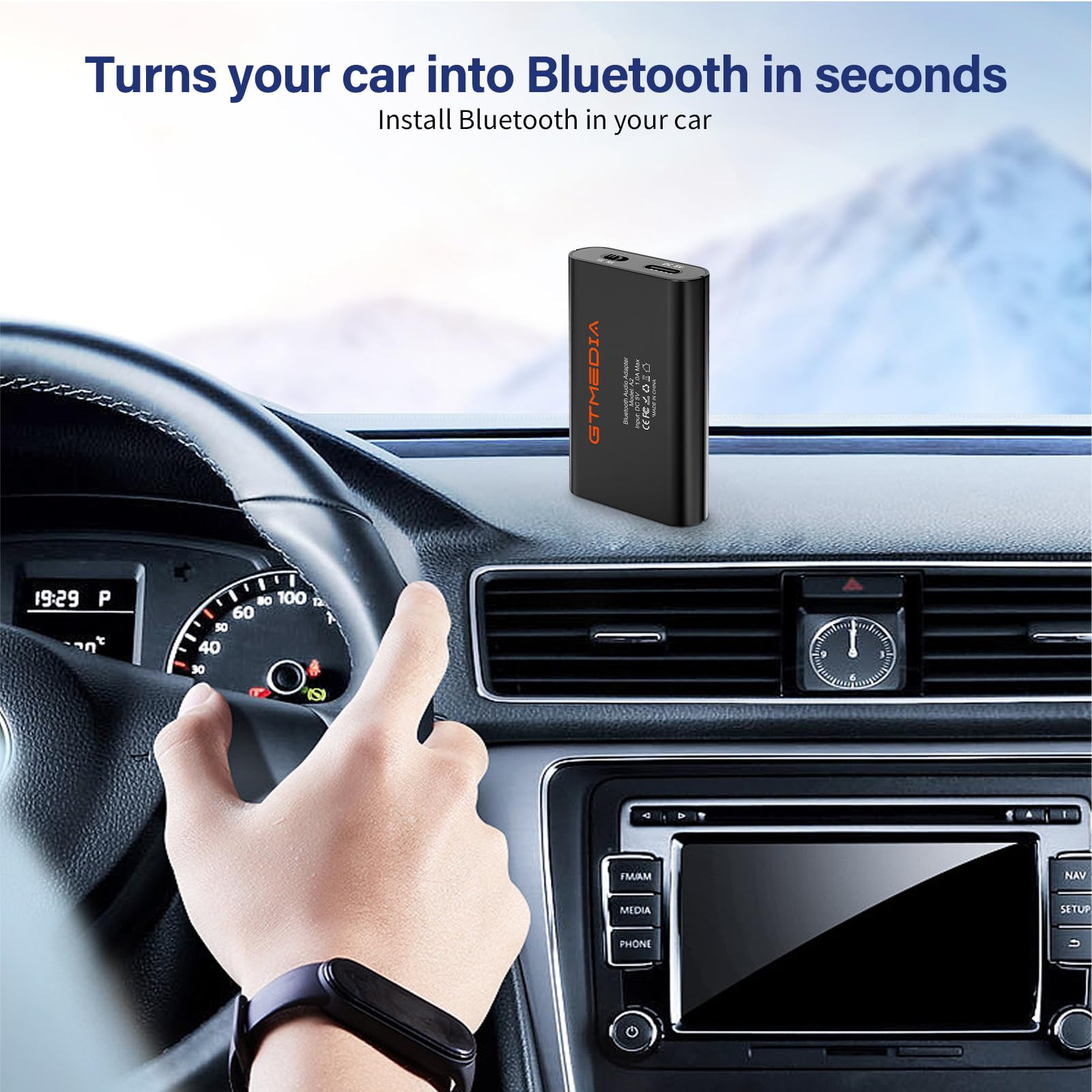GTMEDIA 2-in-1 Bluetooth 5.0 Transmitter & Receiver - Wireless Audio Adapter with Low Latency for TV, PC, Headphones, Car & Home Stereo | 3.5mm AUX & Optical Input | Perfect for Gaming, Streaming & Hands-Free Calling