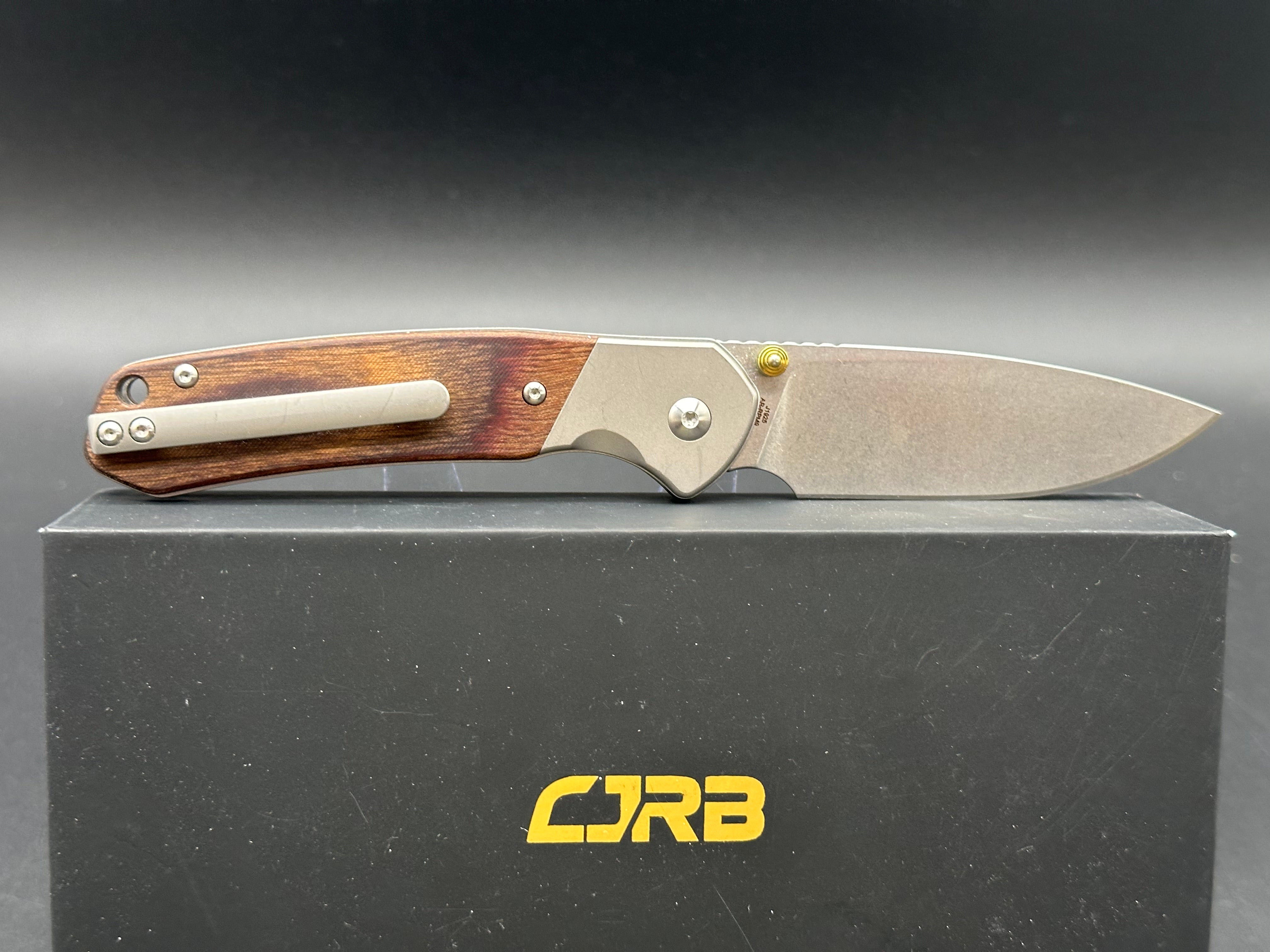 CJRB Pyrite Pocket Knife - Exclusive Pakawood Handle Folding Knife for EDC, Camping & Outdoor Adventures
