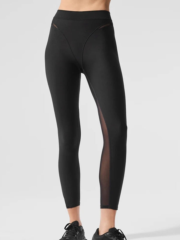 ZASUWA Women's Sexy Sheer Mesh Push Up High Waisted Leggings - Tummy Control & Hip Lift for Workout, Yoga & Night Out