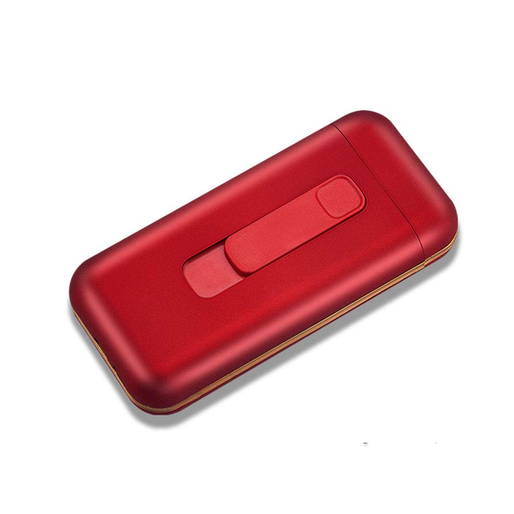 Rechargeable Flameless Windproof Electric Lighter & Cigarette Case Combo - Portable 20pcs 100s Slim Cigarettes Holder with USB Charging (Red) | Perfect for Travel, Camping, and Outdoor Smoking Accessories
