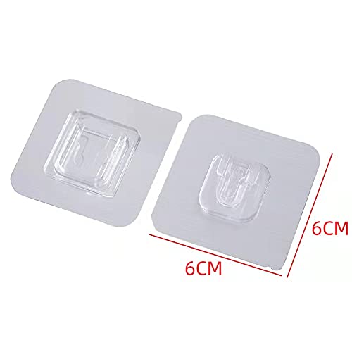Strong Adhesive Clear Double Wall Hooks - Waterproof, No Trace, No Drill, Multi-Purpose for Kitchen, Bathroom & Home Organization