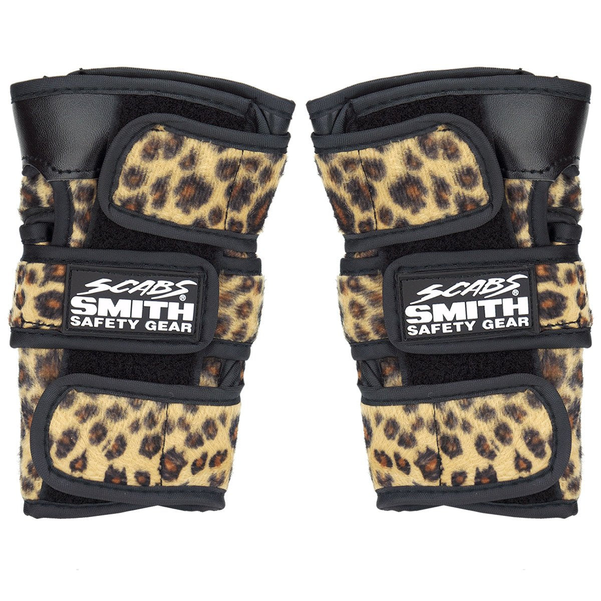 Smith Scabs Wrist Guards - Brown Leopard Print Skateboard Wrist Protection for Skateboarding, Rollerblading & Scooter Riding - Durable Support for Wrist Injuries & Falls