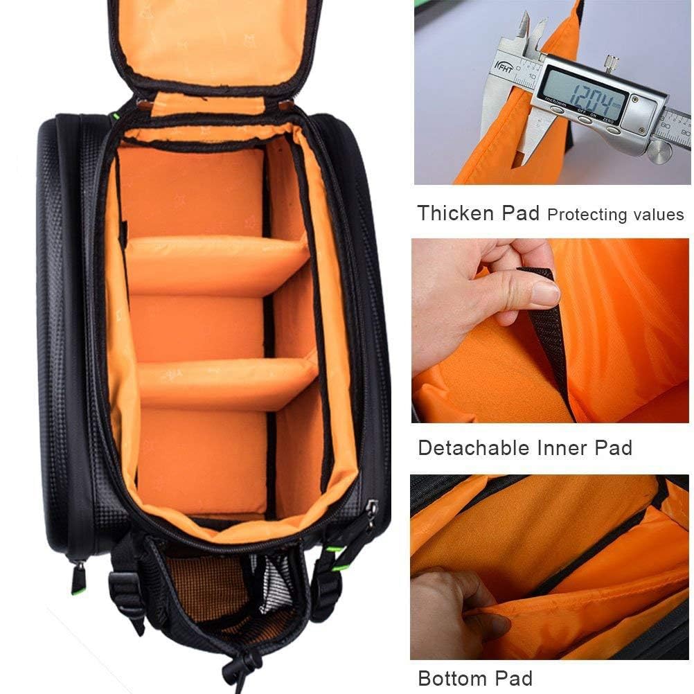 ROCKBROS Waterproof Bike Panniers - Rear Bicycle Rack Bag for Commuting, Touring & Travel - Durable Cargo Carrier with Reflective Strips (Green) - Perfect for Daily Commute, Camping Trips & Grocery Shopping