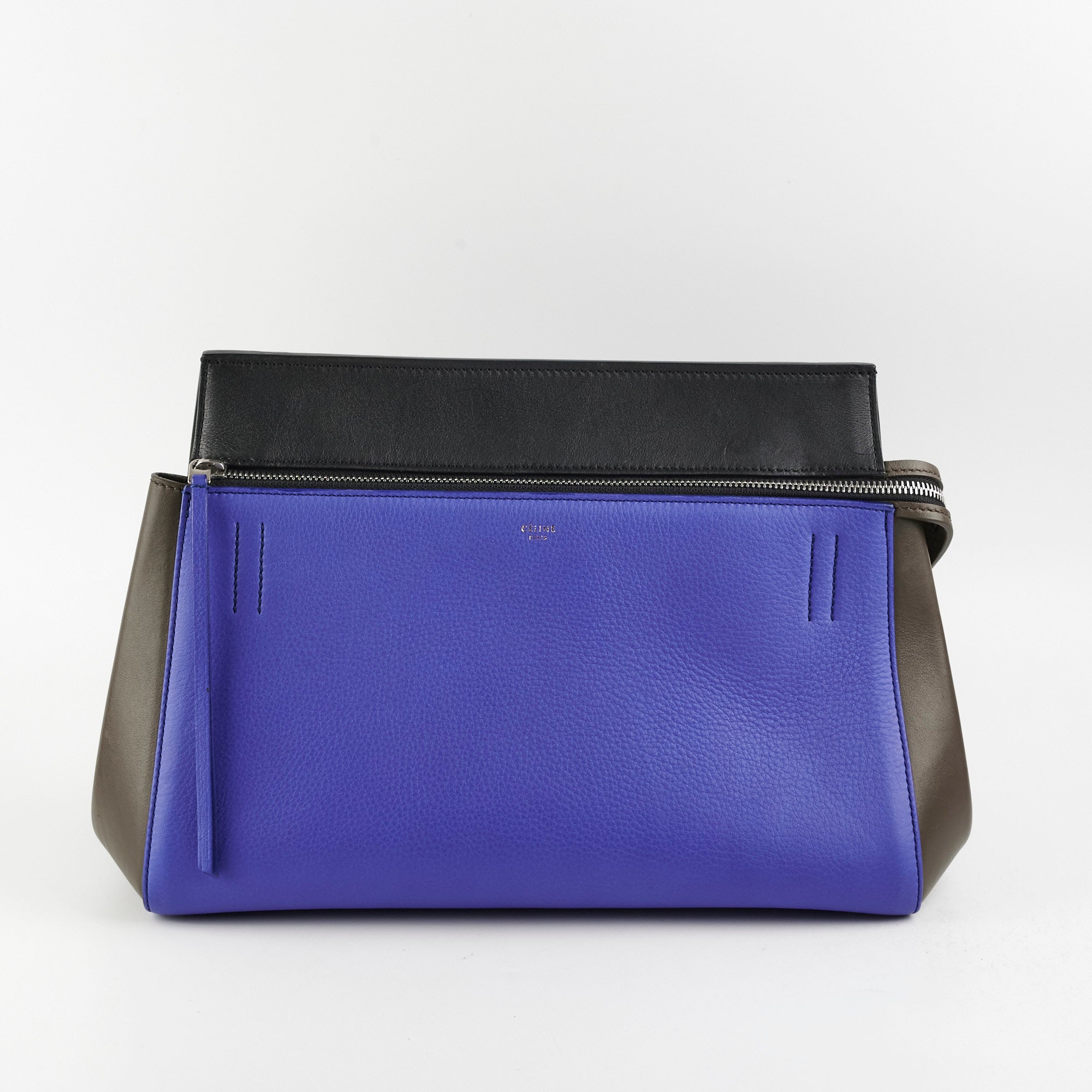 Celine Tri-Color Leather Trim Shoulder Bag for Women - Stylish Crossbody Purse for Work, Travel & Everyday Use