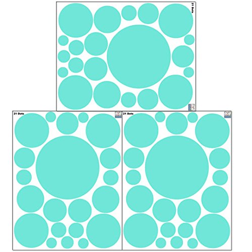 Polka Dot Wall Stickers - Self-Adhesive Vinyl Wall Decals for Home Decor, Nursery, Kids Room & Office (Mint Green Circles, Easy to Apply & Remove)