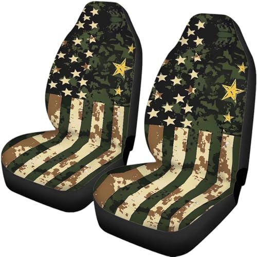 Green Camou American Flag