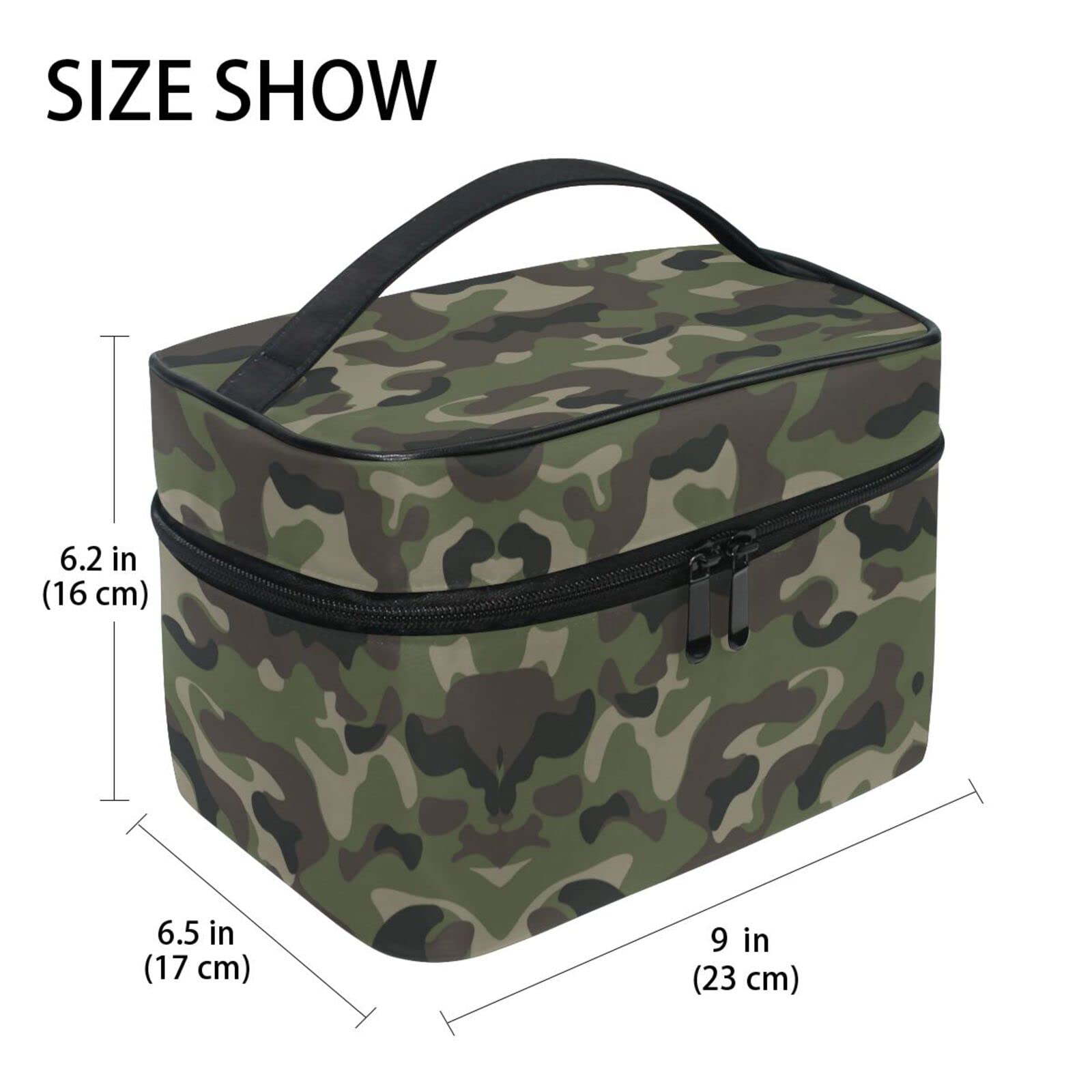 Camouflage Swamp Wild Army Cosmetic Bag Organizer - Waterproof Zippered Makeup Pouch & Toiletry Case for Women & Girls - Perfect for Travel, Camping, and Outdoor Adventures