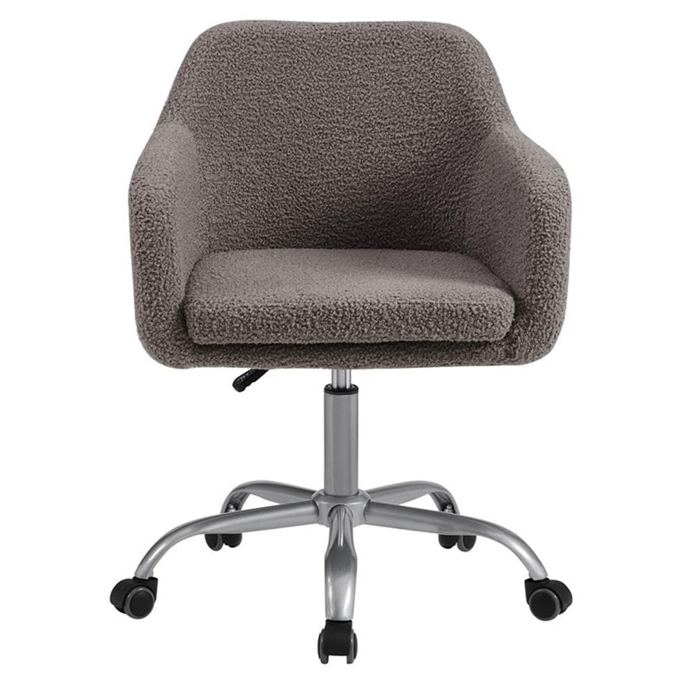 Premium Gray Metal Upholstered Office Chair - Ergonomic Executive Desk Chair for Home & Business Workspaces