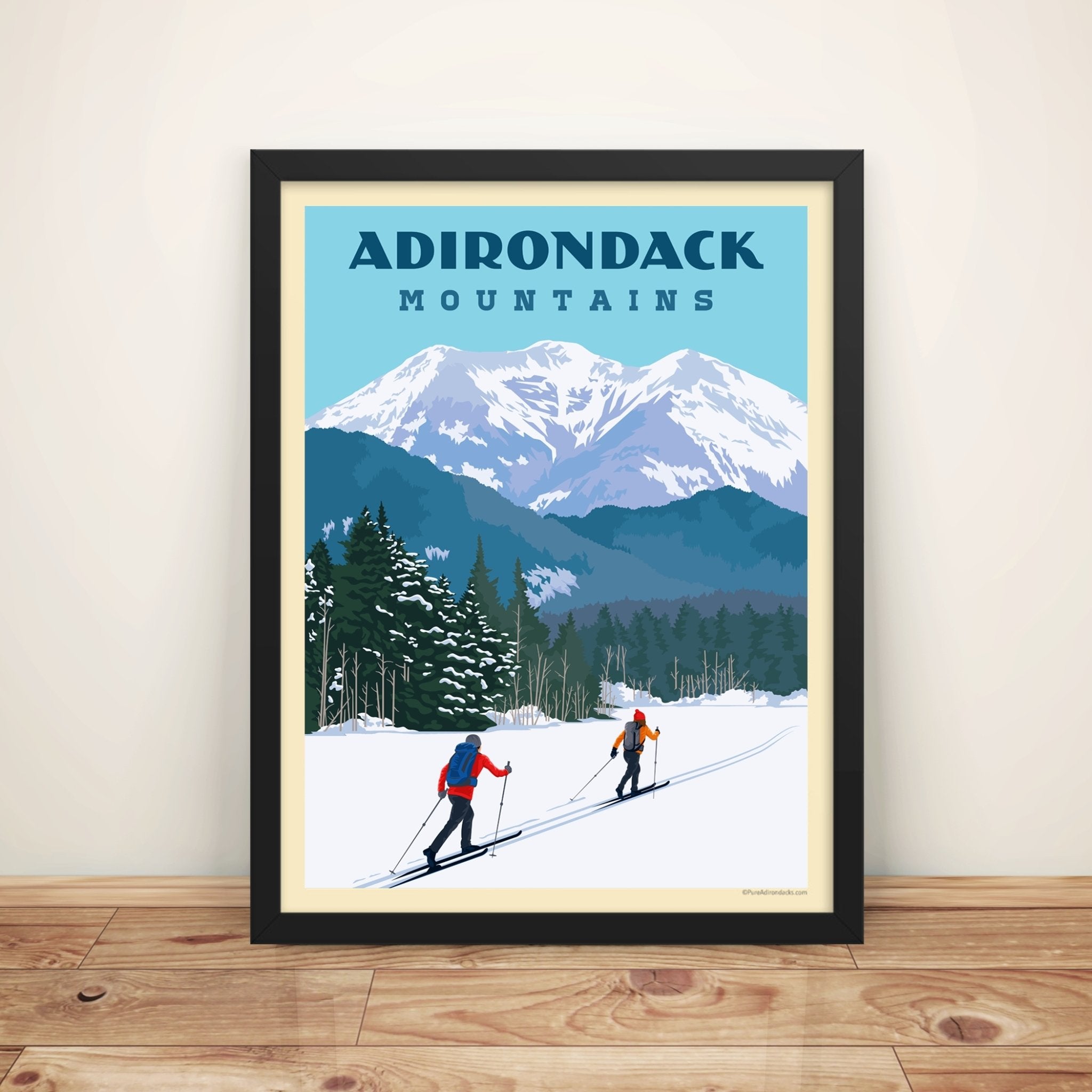 Adirondack Ski Touring Poster - Vintage Mountain Adventure Wall Art for Home & Office Decor | Perfect for Ski Enthusiasts & Outdoor Lovers
