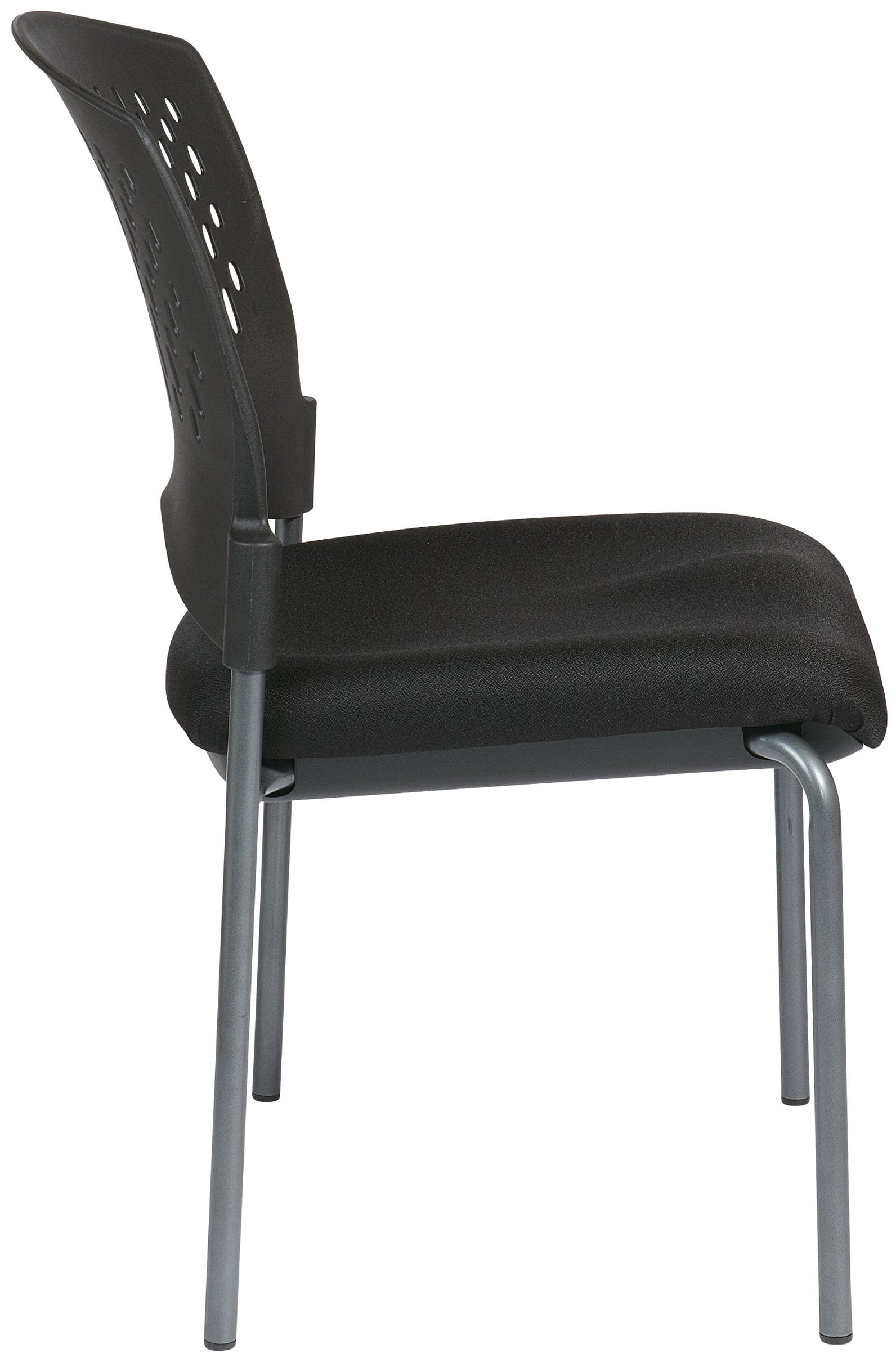 Office Star Pro Line II Titanium Finish Armless Visitors Chair 8620 30 - Durable Guest Seating for Reception Areas, Conference Rooms & Waiting Lounges