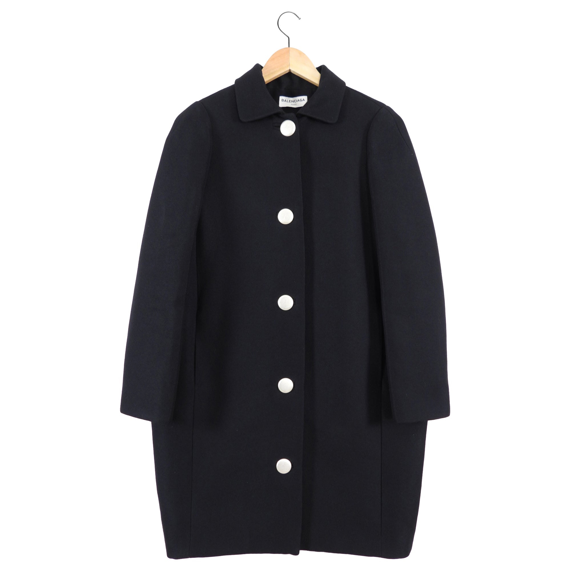 Balenciaga by Alexander Wang Pre Fall 2015 Black Wool Coat - Women's Luxury Outerwear for Fall & Winter Fashion | Perfect for Office, Parties & Special Occasions