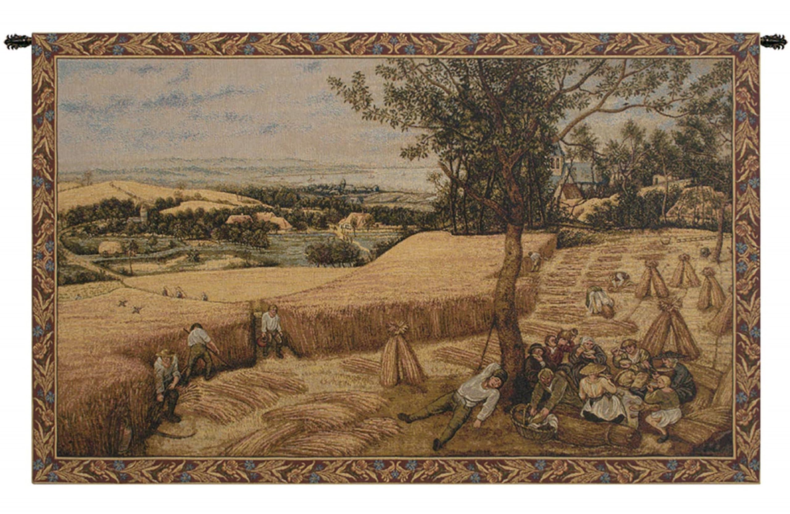Charlotte Home Furnishings Italian Tapestry Wall Hanging 26x40 Inch - Viscose Cotton Polyester Blend Wall Art - Pieter Bruegel Inspired Home Decor - Perfect for Living Room, Bedroom & Office Decor