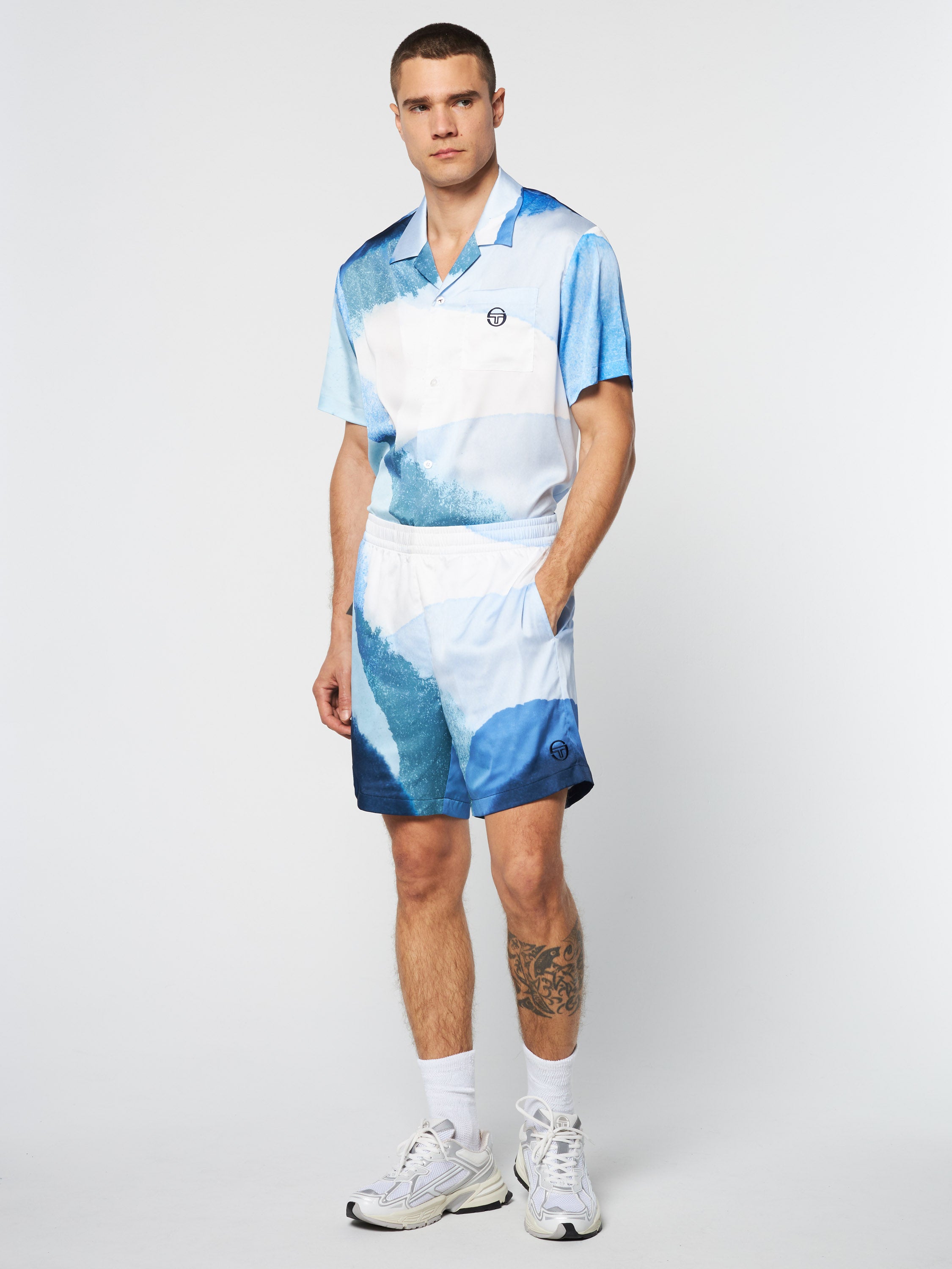 Stylish Spiaggia Cabana Shorts in Maritime Blue & Multi - Perfect for Beach Vacations, Pool Parties & Summer Outings