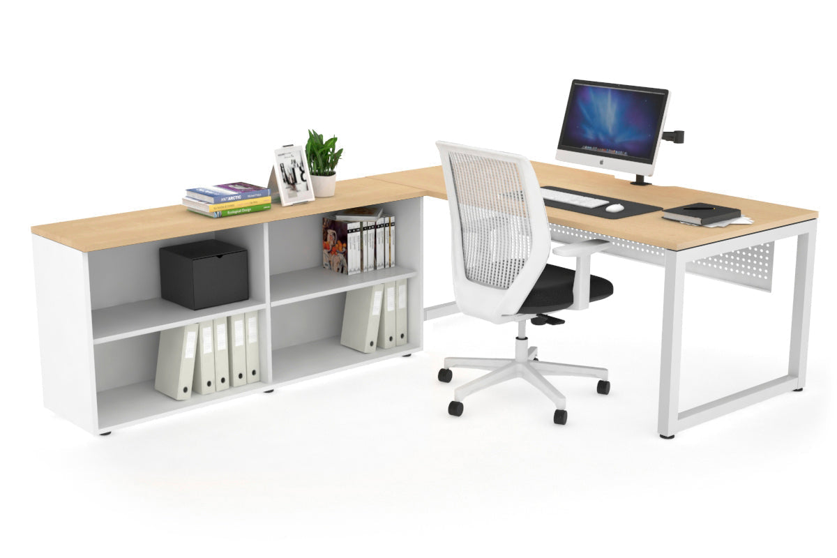 Quadro Loop Executive White Frame Office Chair - 1800L x 800W with Cable Scallop - Ergonomic Desk Chair for Home & Office Workspace