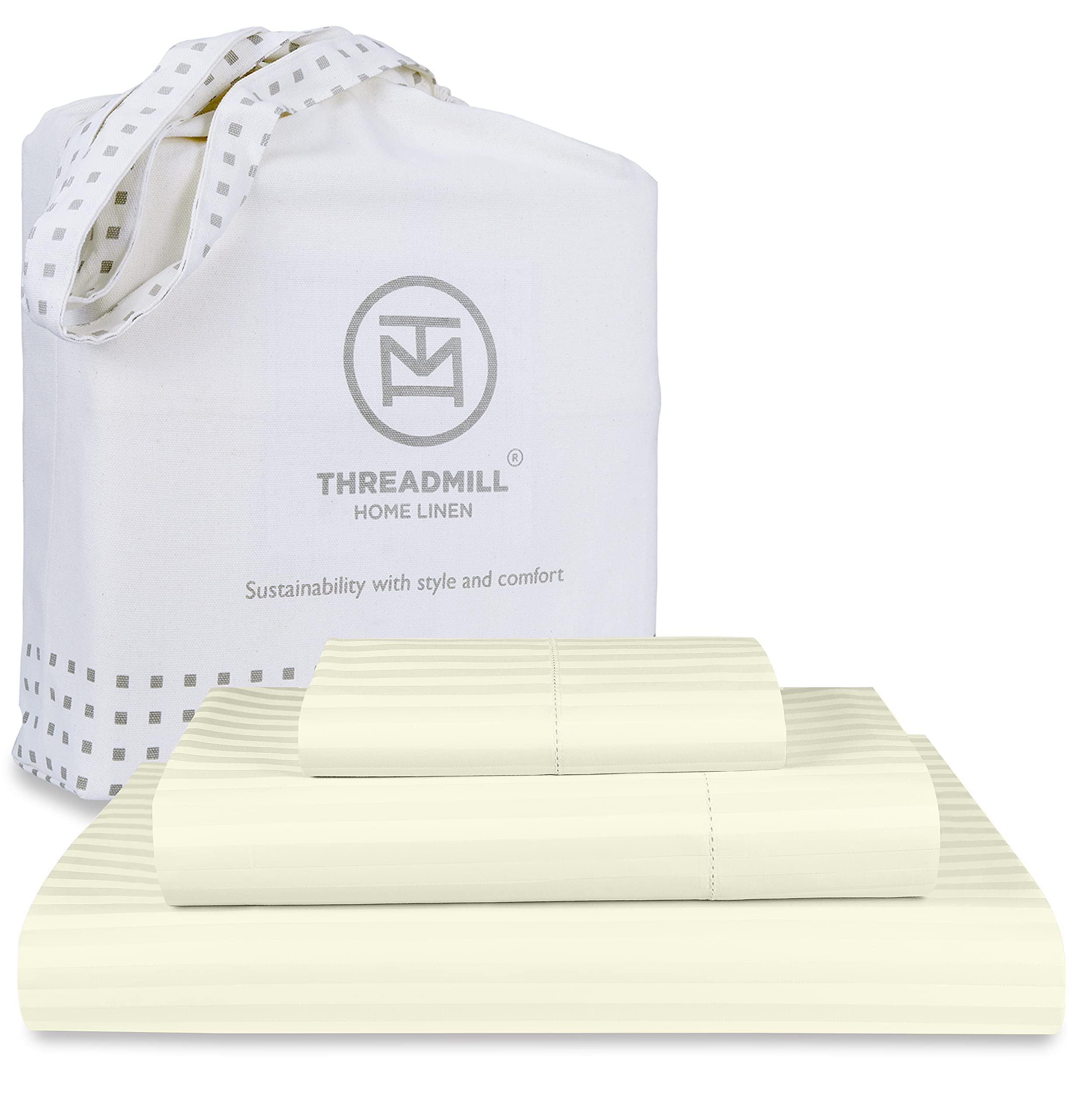 Premium 600 Thread Count 100% Cotton Twin XL Sheets Set - 3-Piece Cooling Bedding with 15