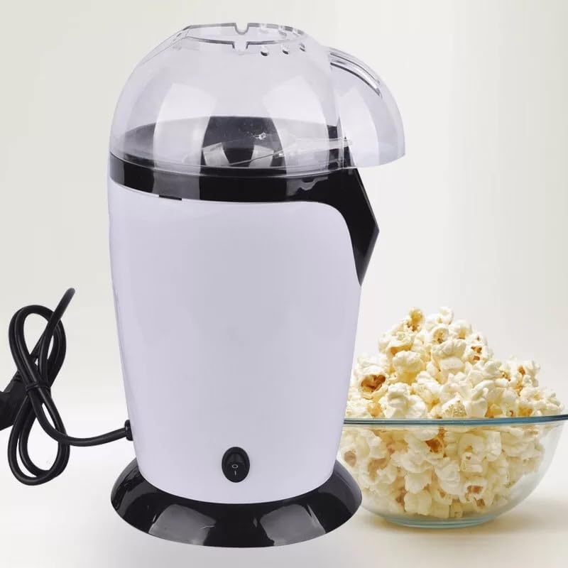 **Automatic Mini Popcorn Maker Machine for Home - Large Capacity, White - Perfect for Movie Nights, Parties & Healthy Snacking**