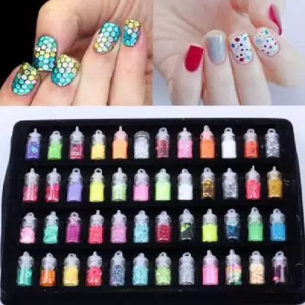 Elecsera 48 Bottles Nail Art Kit - Multicolor Nail Polish Set for DIY Manicure, Salon & Home Nail Care, Perfect for Parties, Weddings & Gifts