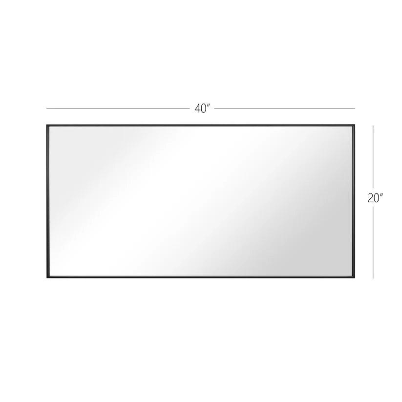 Sleek Modern Black Aluminum Framed Wall Mirror - Full Length Floor Mirror for Bedroom, Living Room & Entryway Decor