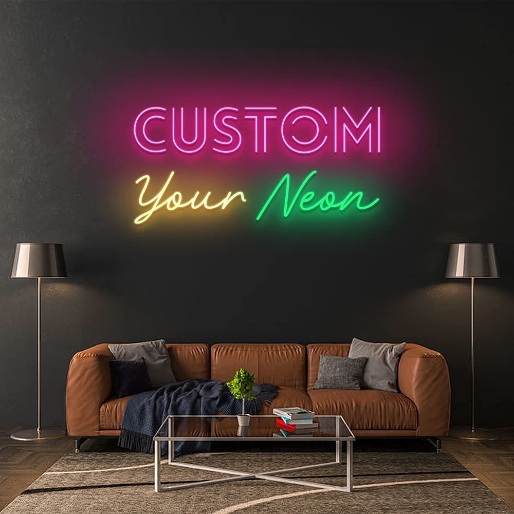 Custom LED Neon Signs - Personalized Wall Decor for Wedding, Birthday, Party, Home, Bedroom & Game Room - 18