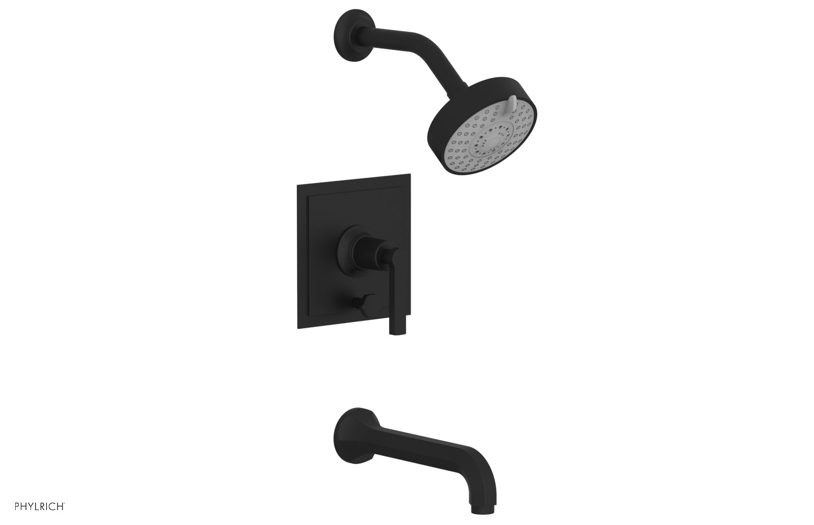 HEX MODERN Pressure Balance Tub and Shower Faucet Set 501 27 - Matte Black Bathroom Fixture for Modern Homes, Perfect for Bathroom Renovations and Spa-Like Showers
