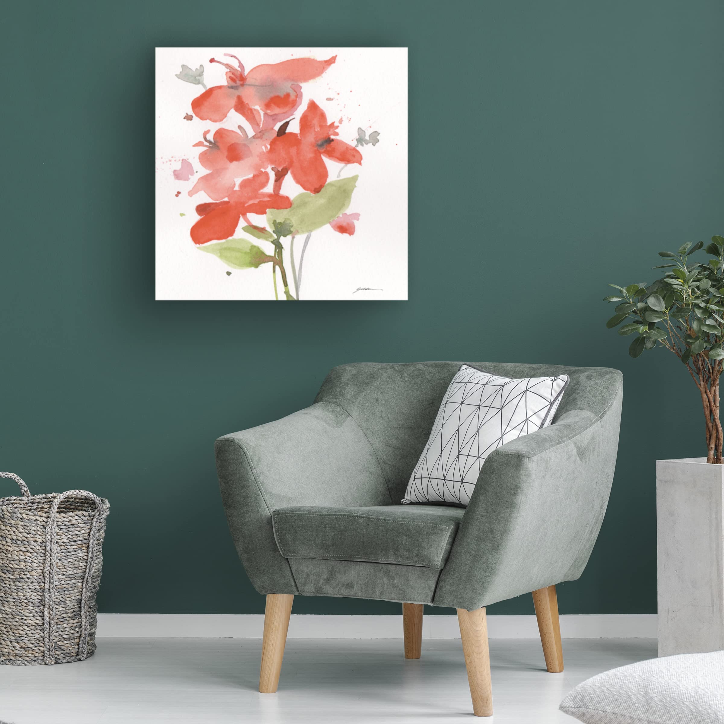 Trademark Fine Art 'Canna, After Georgia' Canvas Wall Art Print by Sheila Golden - Vibrant Floral Painting for Living Room, Bedroom & Office Decor