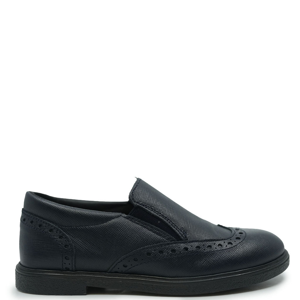 Premium Navy Blue Textured Wingtip Dress Shoes for Men - Classic Business & Formal Occasions - Office, Weddings & Special Events