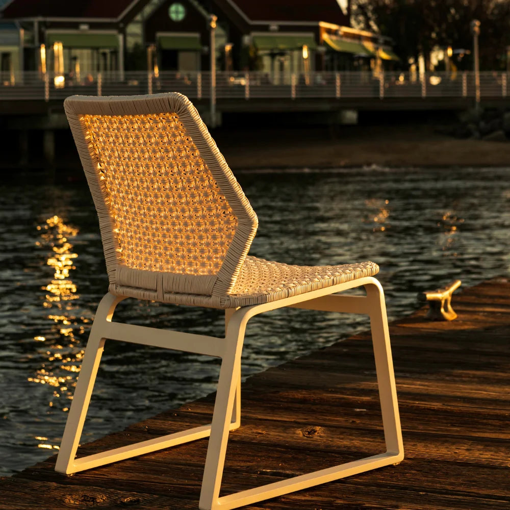 Adriano Aluminum Outdoor Wicker Dining Chairs Set of 2 - Patio Furniture for Garden, Poolside, and Backyard Dining - Weather-Resistant & Comfortable Seating