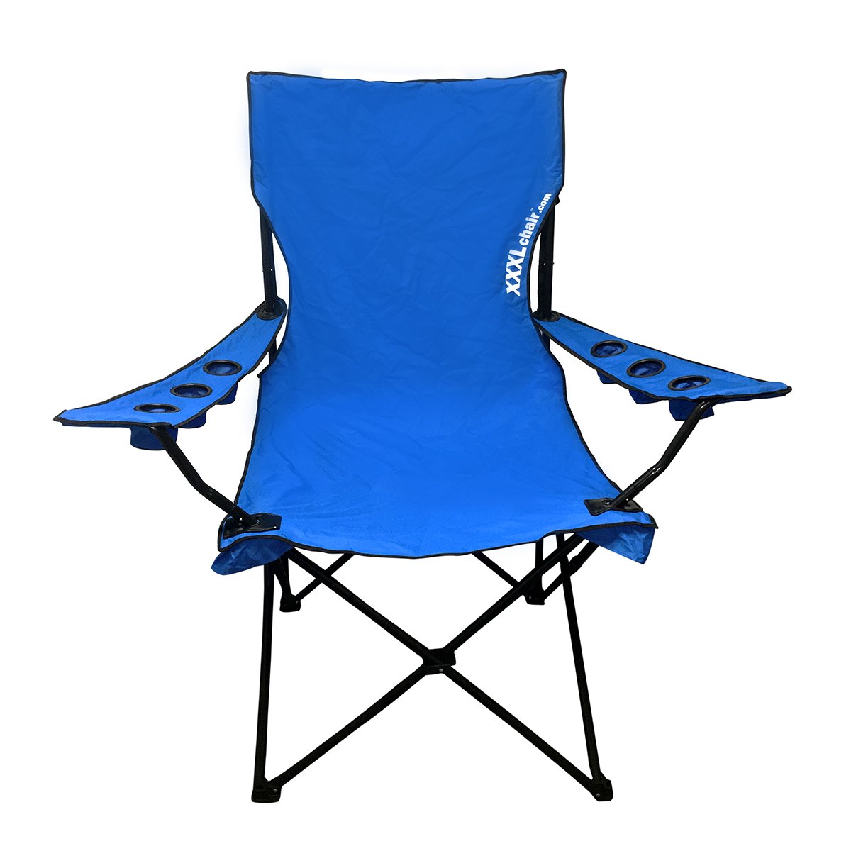 EasyGoProducts Portable Folding Sports Chair - XXXL Oversized Football Tailgating Camping Chair with 6 Cup Holders, Blue - Perfect for Outdoor Games, Beach, Picnics & Backyard Relaxation