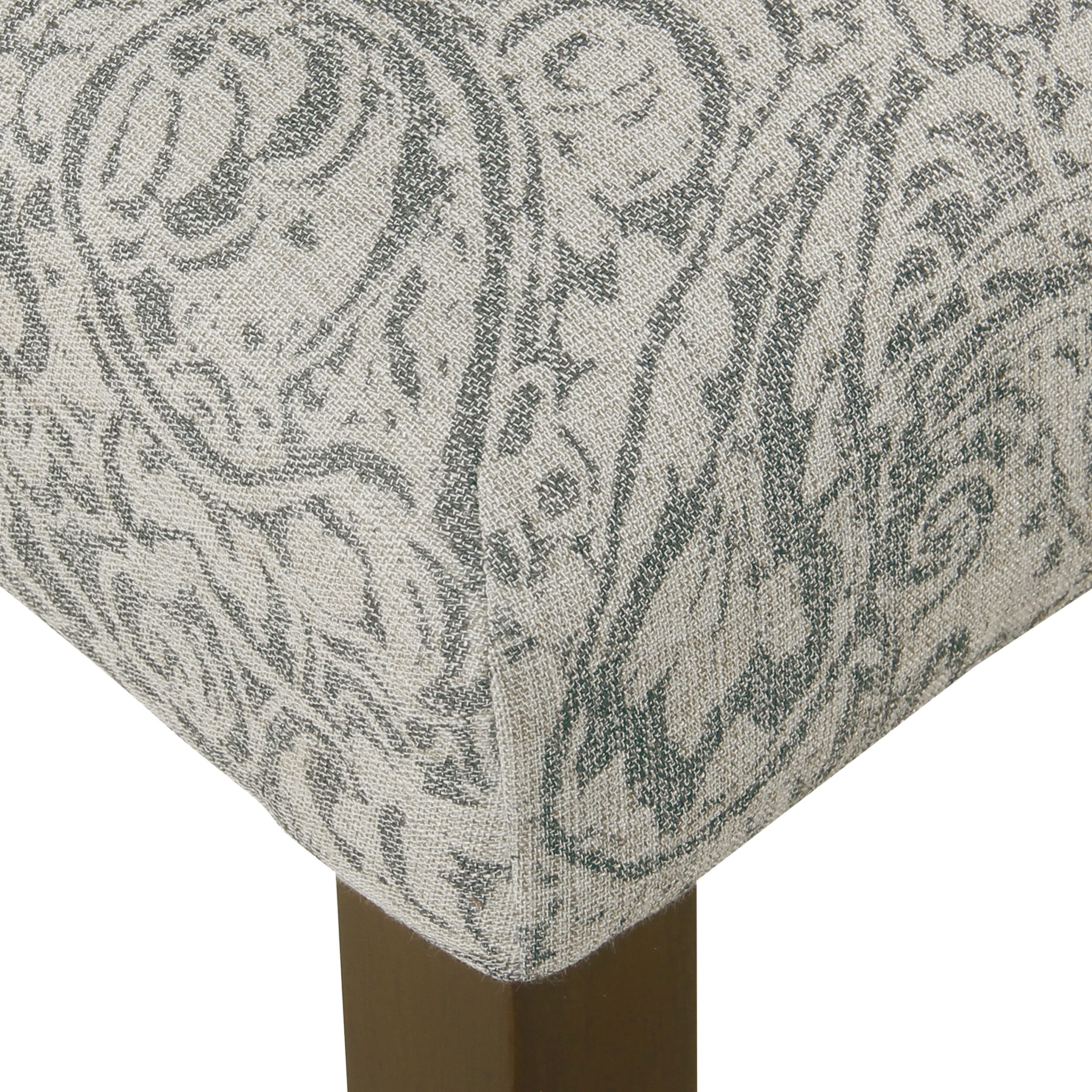 HomePop Parsons Classic Upholstered Accent Dining Chairs - Set of 2, Gray and Cream Fabric - Modern Kitchen & Dining Room Furniture for Small Spaces