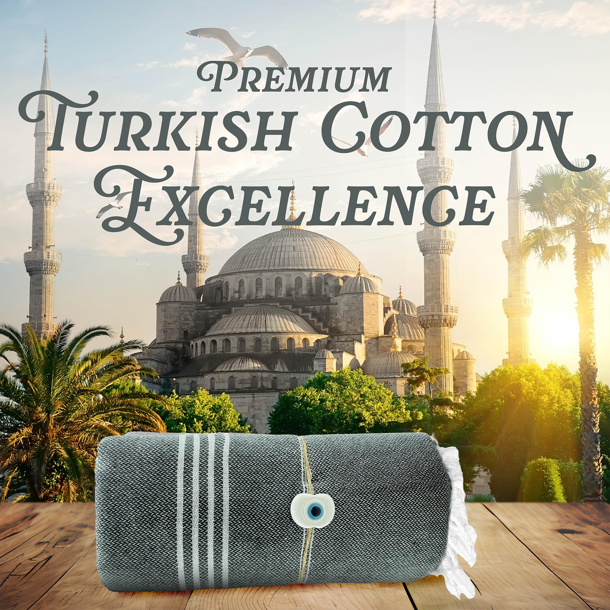 East'N Blue Lina Peshtemal Turkish Cotton Beach Towels - Lightweight, Quick-Dry, Soft & Absorbent Oversized Towel for Beach, Pool, Gym, Travel - 100% Cotton Large Bath Towel - Perfect for Yoga, Picnics, Spa Days and Summer Vacations