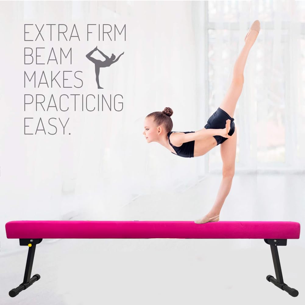 6ft/8ft Adjustable Gymnastics Balance Beam for Kids & Adults - High/Low Floor Beam for Home Training, Physical Therapy & Professional Gymnastics Practice - Perfect for Beginners to Advanced Athletes (Ideal for Home Gyms, Dance Studios & Rehabilitation Centers)
