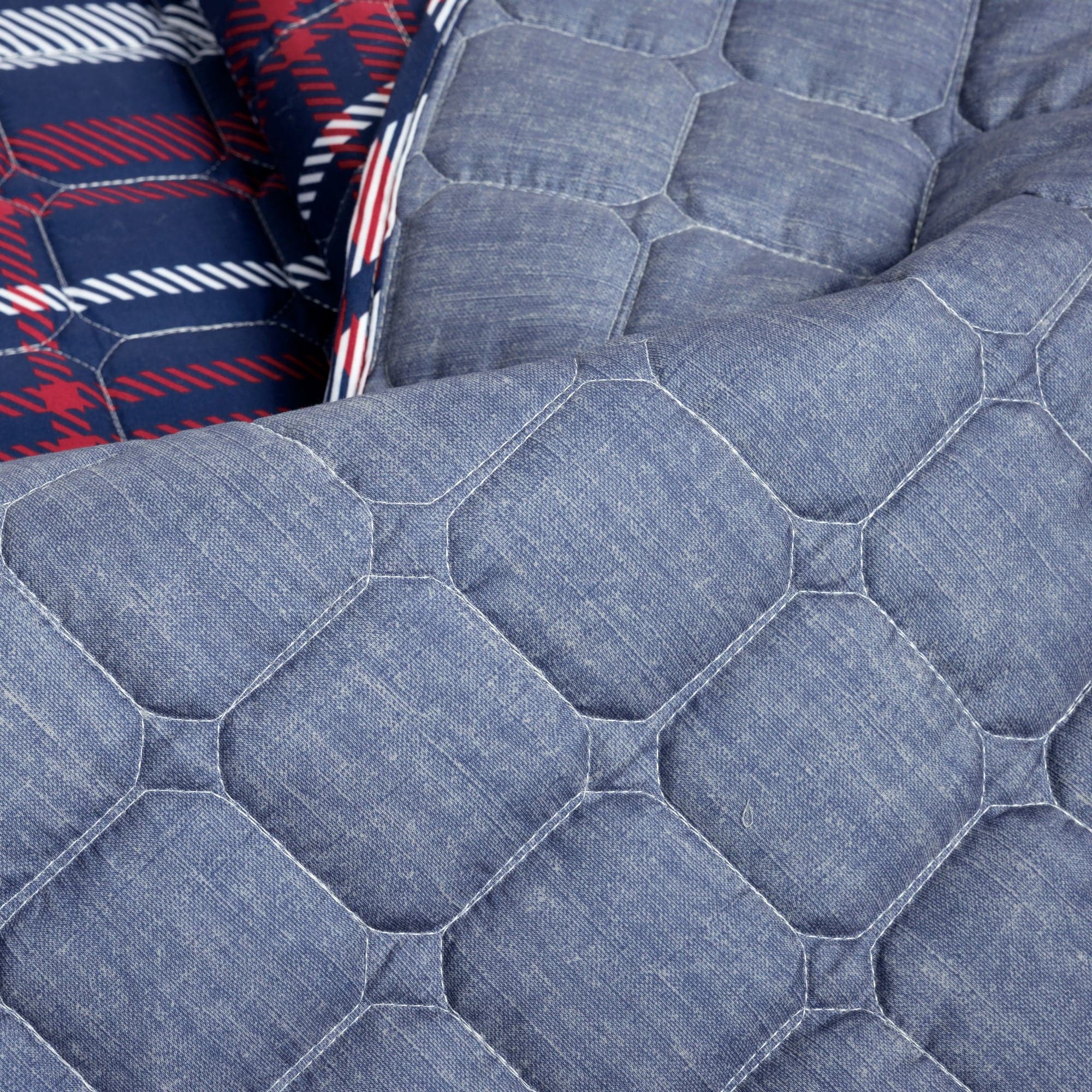 Grayson Farmhouse Plaid Reversible Quilt Set - King Size Bedding, Soft Cotton Blend, Rustic Home Decor for Cozy Bedroom & Guest Room