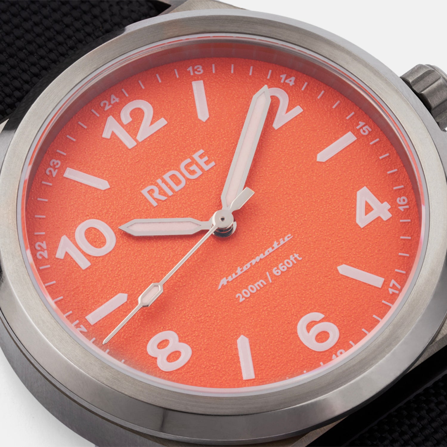 Ridge Titanium Field Watch 40mm - Basecamp Orange | Durable Outdoor Adventure Watch for Hiking, Camping & Everyday Wear