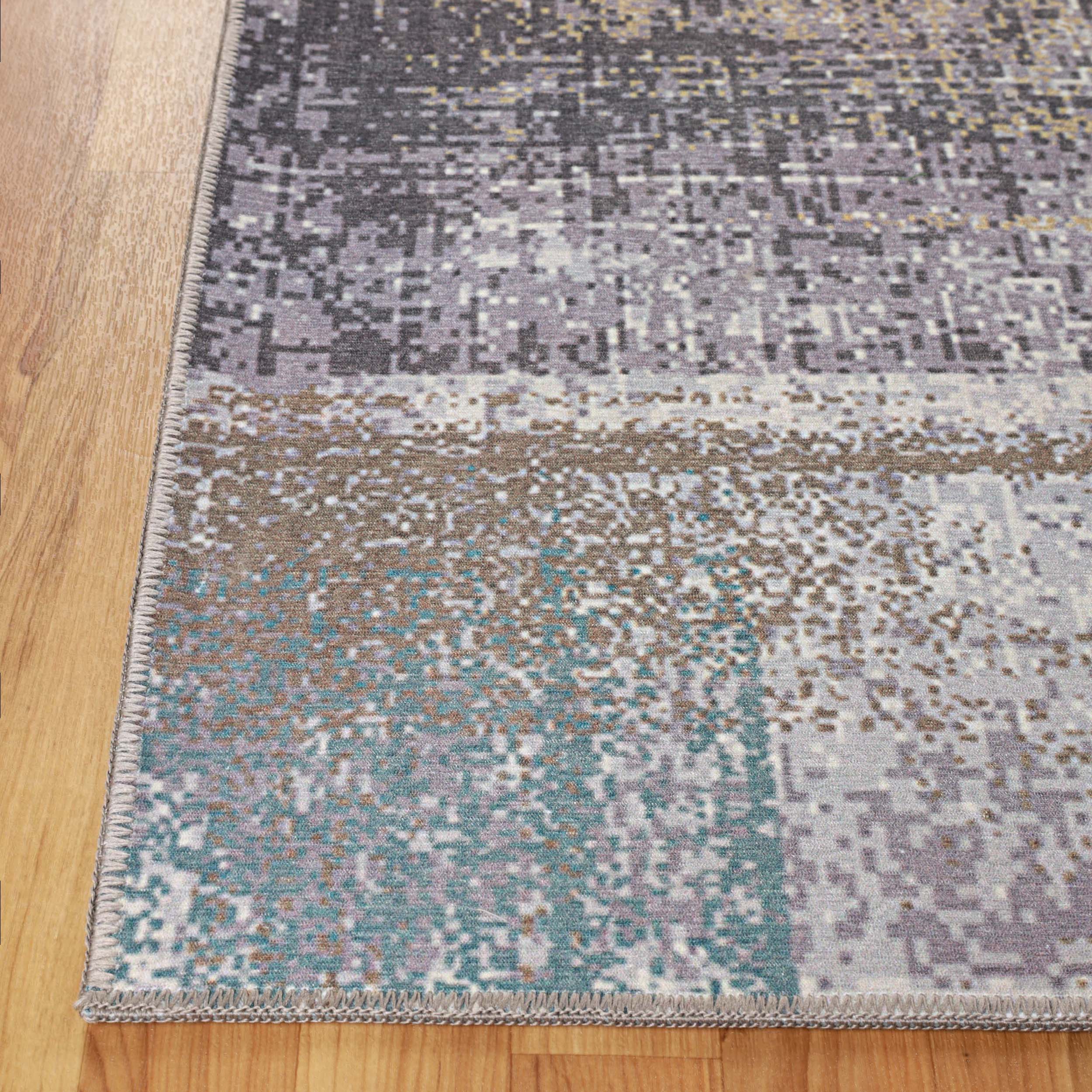 Stylish Ara Modern Patchwork Non-Slip Washable Indoor Area Rug - Perfect for Living Room, Bedroom, or Hallway Runner