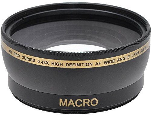 58mm Wide Angle Lens Kit for Canon VIXIA Camcorders - HD 0.43x with Macro for Travel & Vlogging