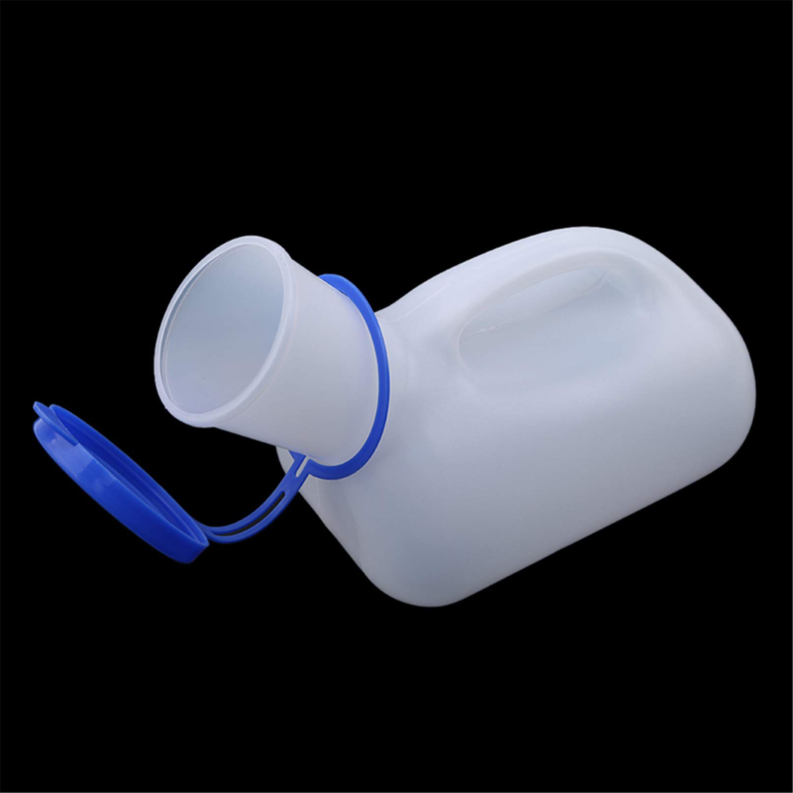 Sevenfly Unisex Bedpan Urinal with Lid & Funnel - Portable Urinal Bottle for Camping, Travel, Hospital & Home Use - White & Blue Design - Ideal for Patients, Elderly Care & Outdoor Adventures
