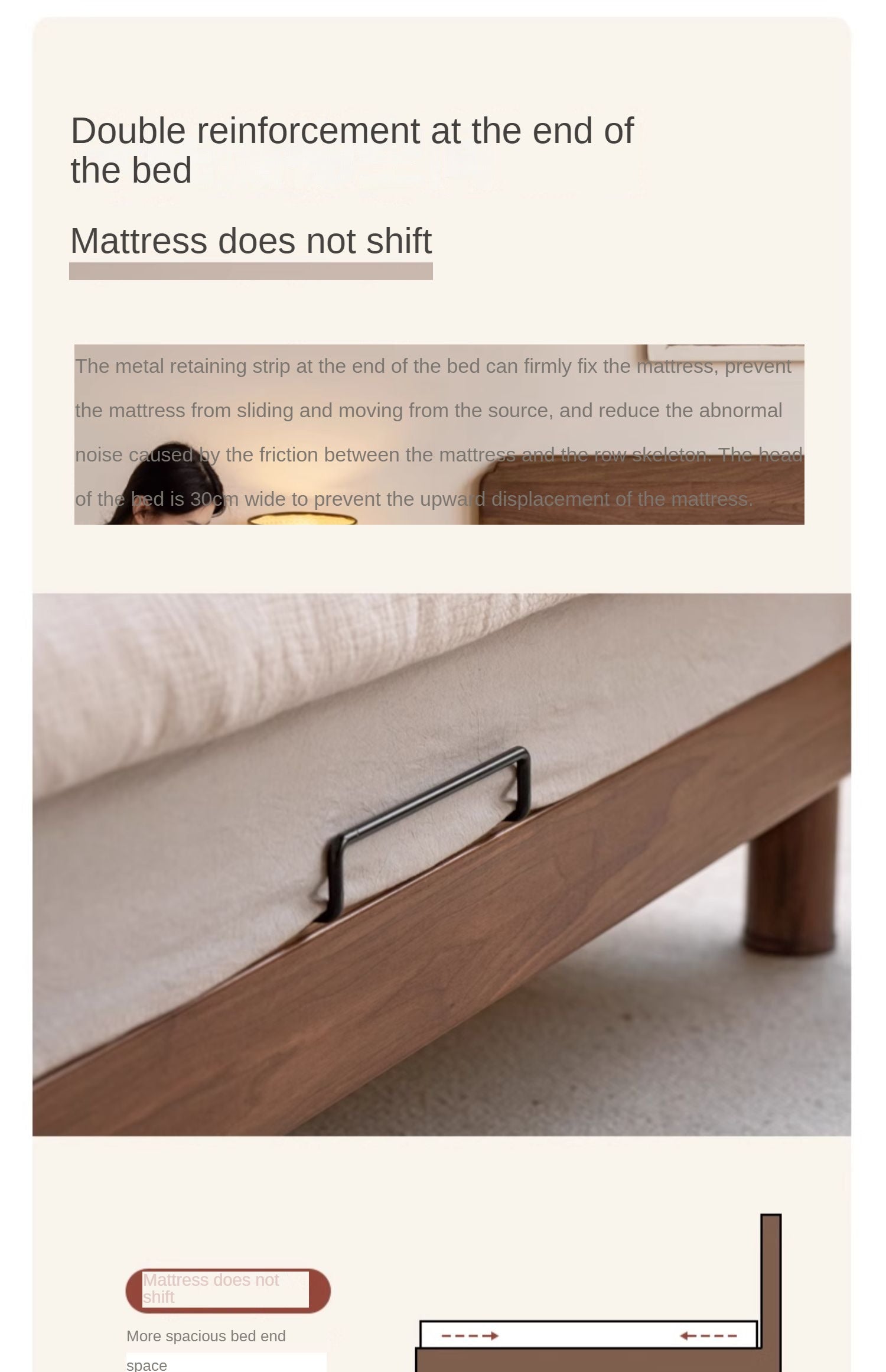 Premium Solid Oak & North American Black Walnut Wood Bed Frame - Handcrafted Luxury Bed for Master Bedroom, Guest Room & Modern Farmhouse Decor