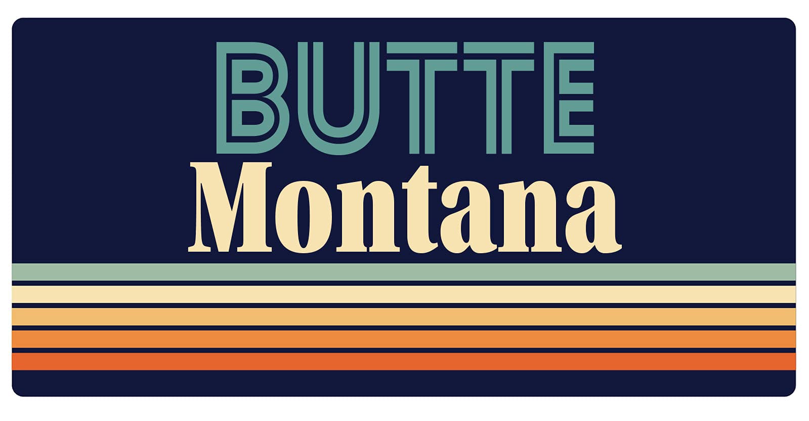 Butte Montana Retro Fridge Magnet - 5 x 2.5 Inch Vintage Souvenir for Refrigerators, Metal Cabinets & Office Decor