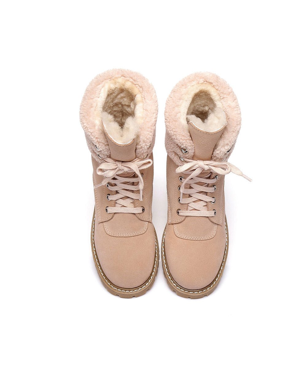Women's UGG Mimi Lace Boots - Cozy Winter Shearling Lined Snow Boots for Women | Waterproof & Comfortable | Perfect for Snowy Days, Outdoor Activities & Casual Wear