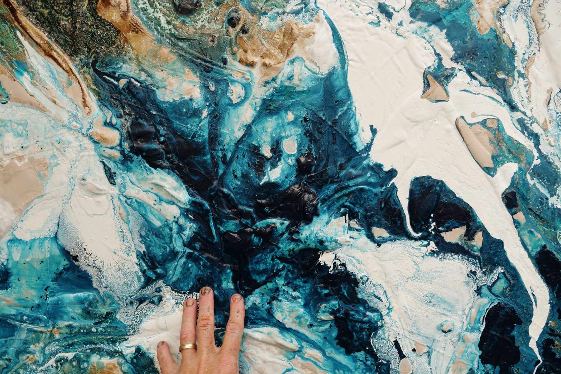 240cm x 100cm Rust Teal Textured Abstract Canvas Art Painting - Modern Wall Decor for Living Room, Bedroom & Office