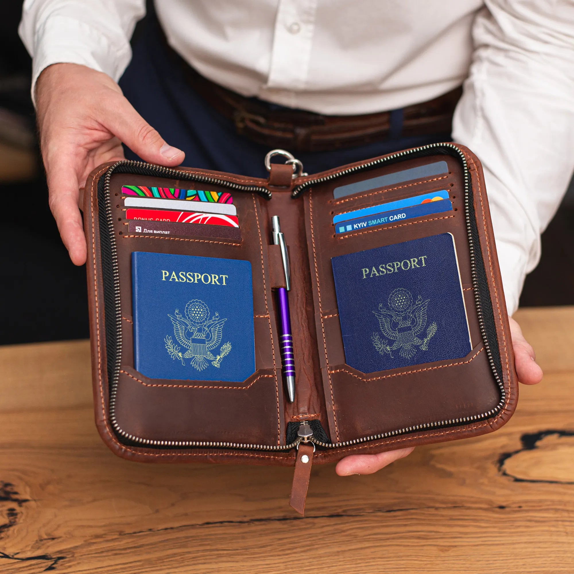 Premium RFID Blocking Passport Holder with Secure Zipper - Perfect for International Travel & Airports | Waterproof Travel Wallet for Documents & Credit Cards