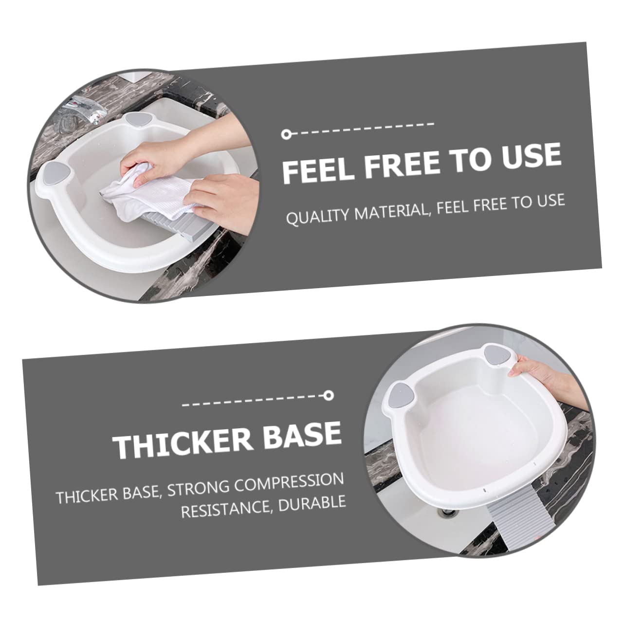 PartyKindom Hand Washing Board Set - Portable Mini Washing Basin for Clothes, Baby Items & Kitchenware | Durable PP Plastic Laundry Tray, Foot Sink & Household Cleaning Tool | Perfect for Camping, Small Apartments & Hand Washing Delicates