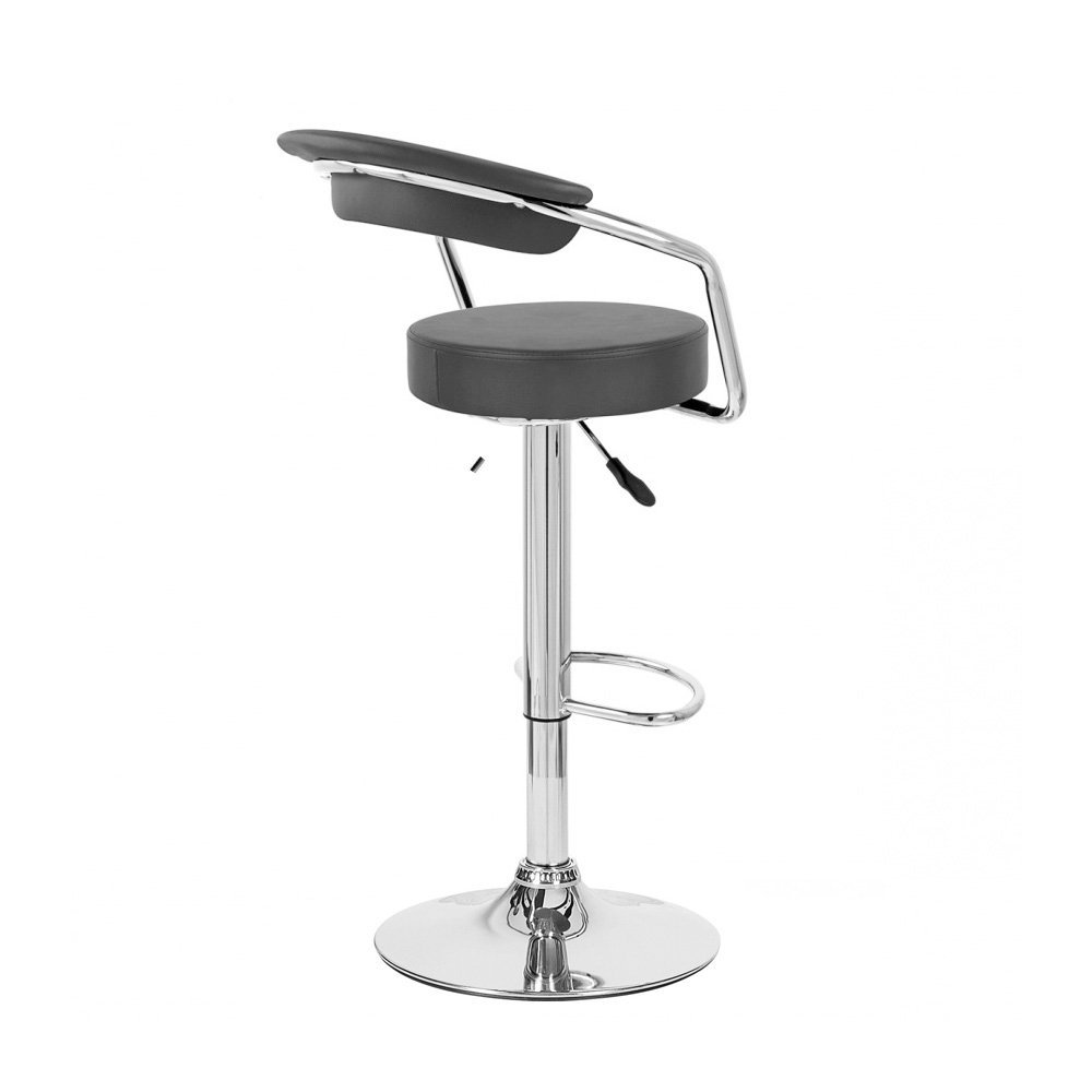 Zool Contemporary Adjustable Faux Leather Barstool Set of 2 - Black Licorice, Perfect for Kitchen Islands and Home Bars