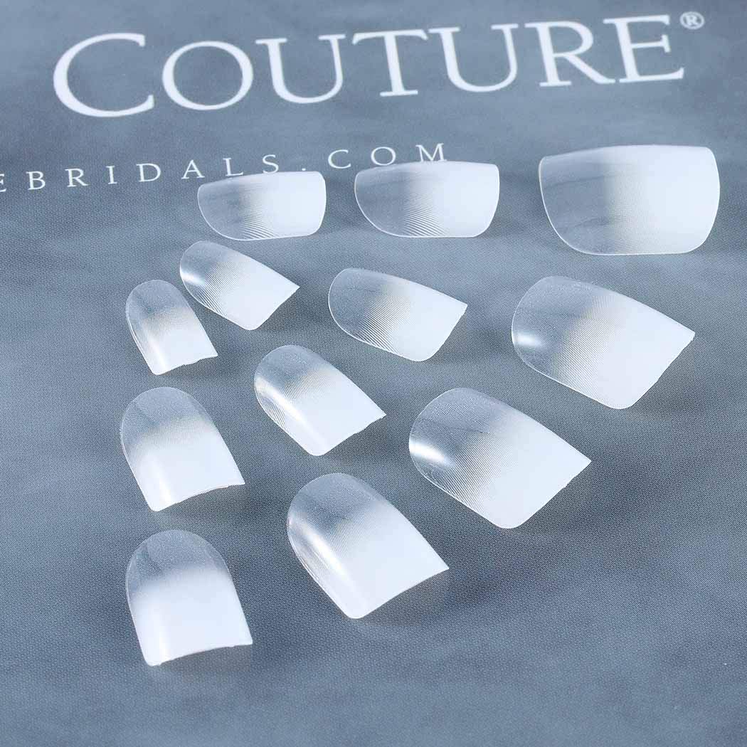 Brishow 24pcs French White Short Press on Nails - Acrylic Gradient Fake Nails with Full Cover Stickers for Women & Girls - Perfect for Parties, Weddings, and Daily Wear