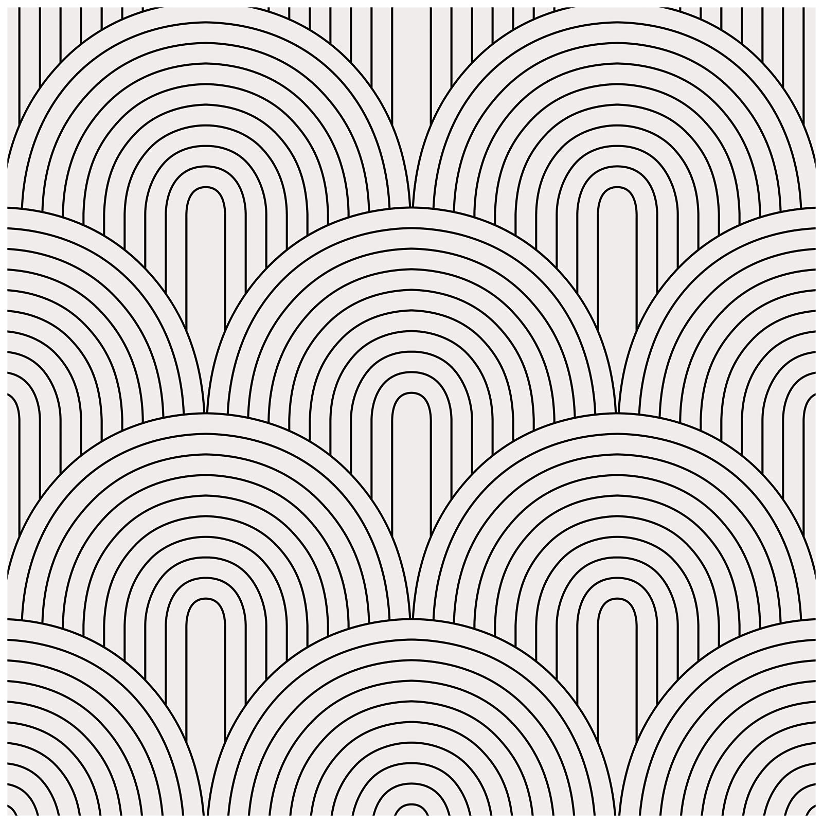 HaokHome 96033 Peel and Stick Wallpaper - Abstract Rainbow Black & White Removable Contact Paper - Self-Adhesive Wallpaper for Home, Bathroom, Kitchen Decor - 17.7in x 6.6ft - Easy DIY Home Improvement & Accent Wall Design