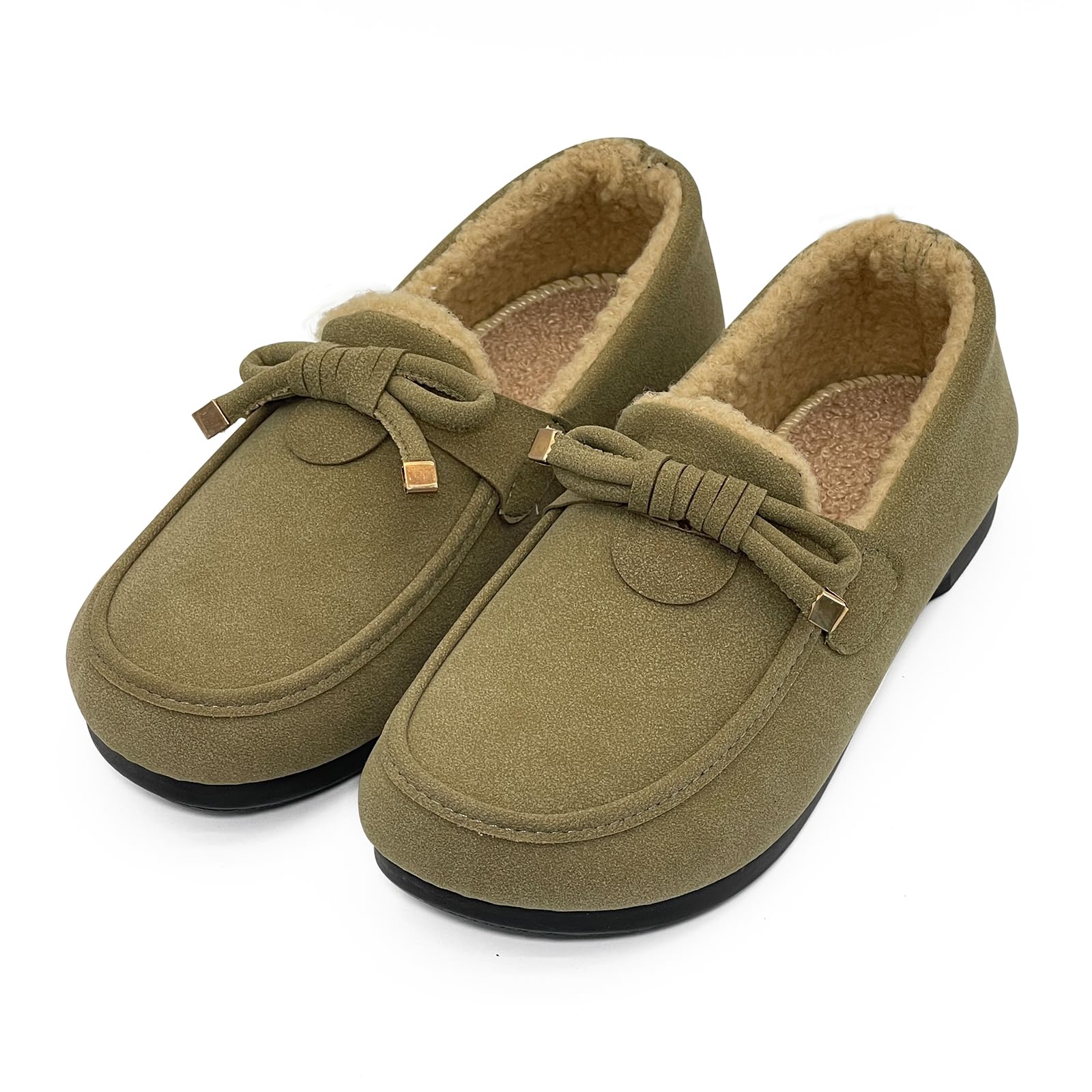 Women's Cozy Moccasin Slippers with Faux Fur & Memory Foam - Lightweight Micro Suede Loafers for Indoor/Outdoor Use - Anti-Skid Sole House Shoes for Winter Warmth, Lounging & Errands